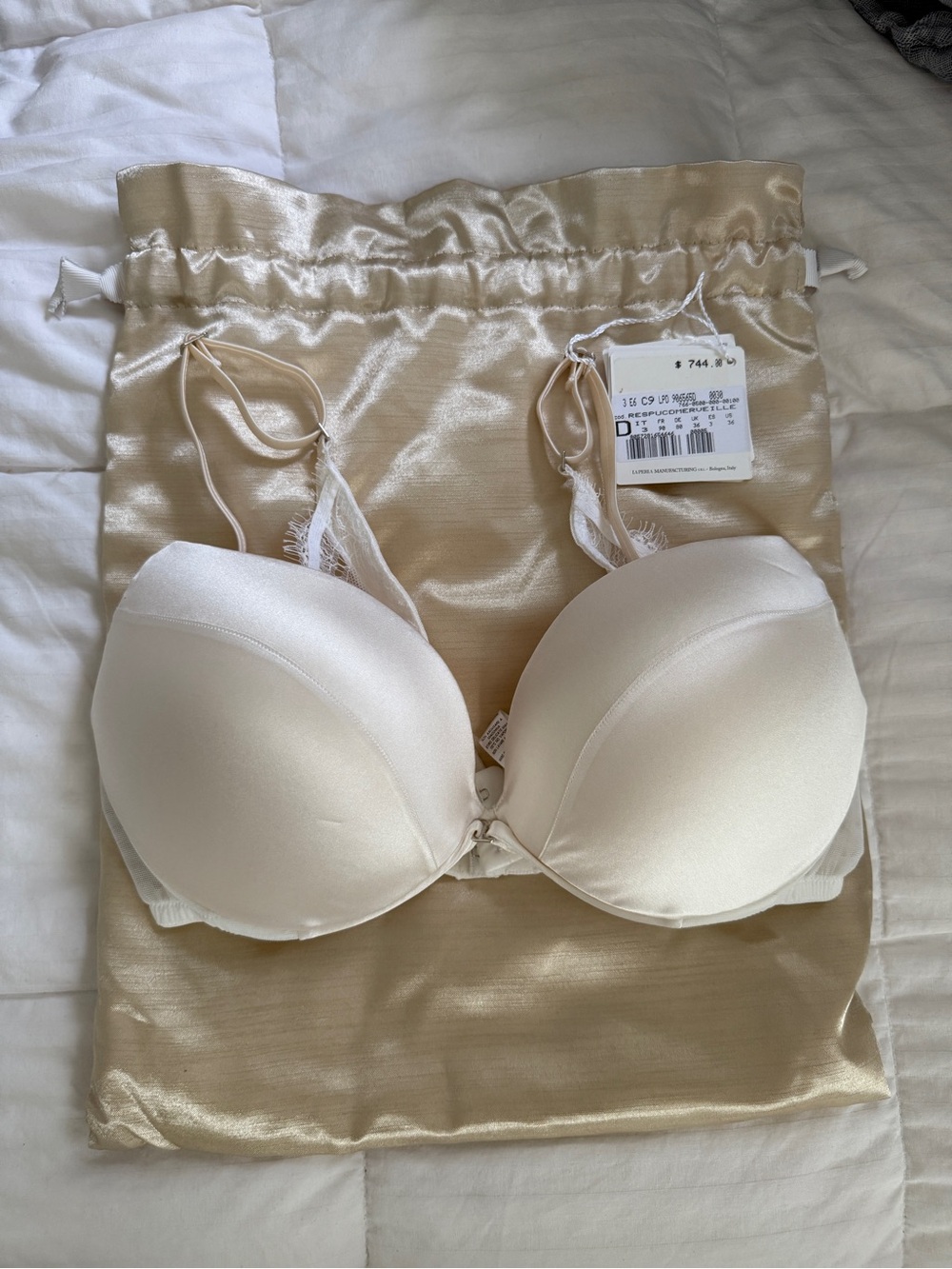 La Perla Satin Push-Up Bra in Ivory
